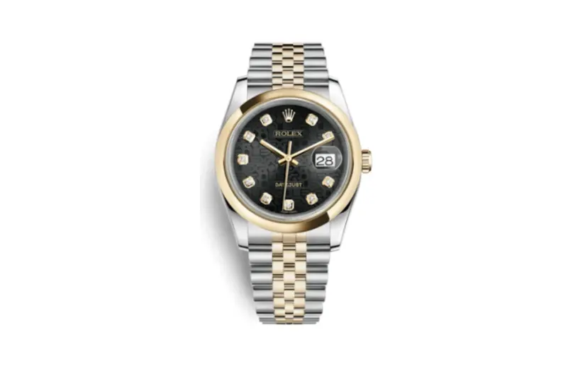 Rolex Datejust 36 Rolesor Yellow Domed / Jubilee / Black Computer