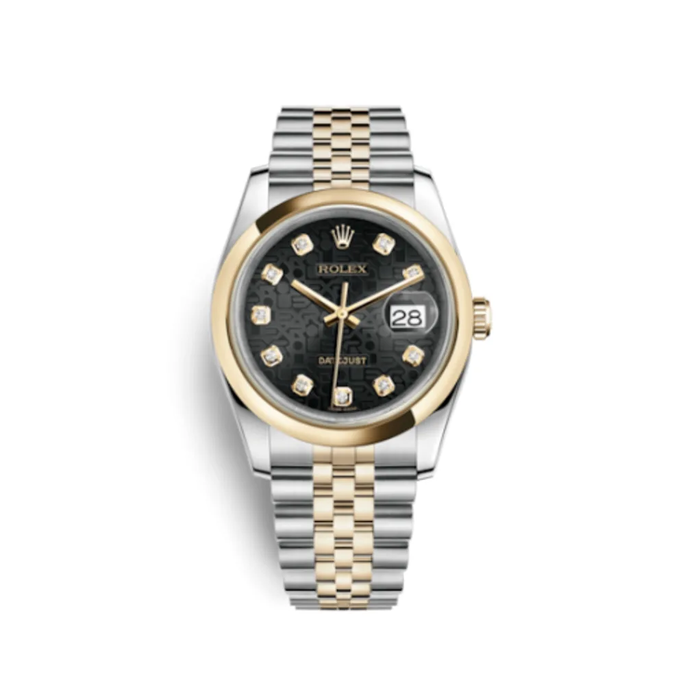 Rolex Datejust 36 Rolesor Yellow Domed / Jubilee / Black Computer