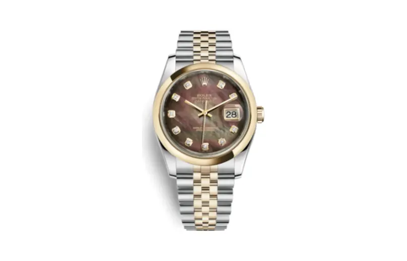Rolex Datejust 36 Rolesor Yellow Domed / Jubilee / Brown MOP