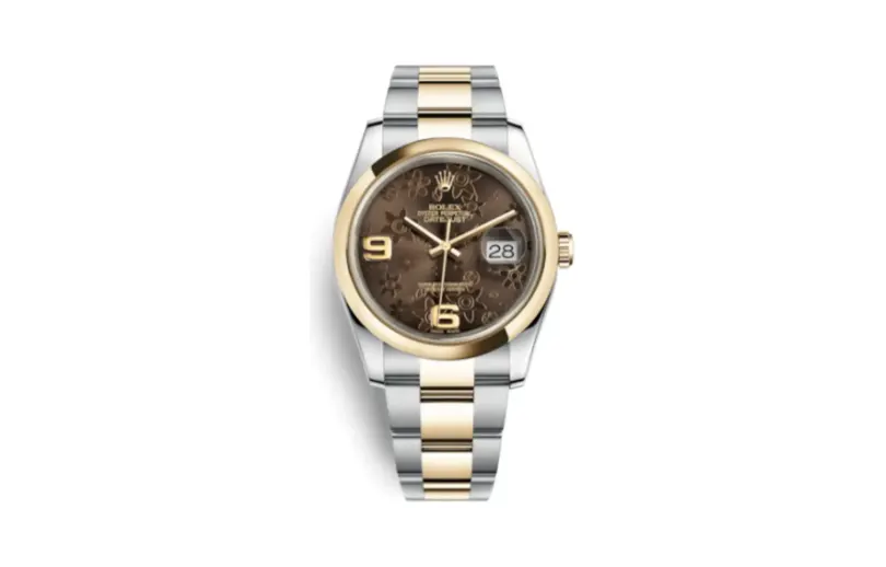 Rolex Datejust 36 Rolesor Yellow Domed / Oyster / Bronze Floral