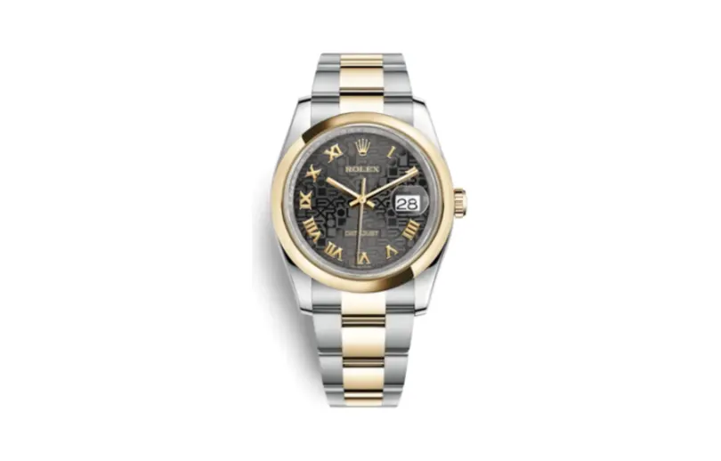 Rolex Datejust 36 Rolesor Yellow Domed / Oyster / Black Computer Roman