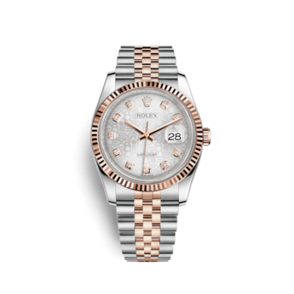 Rolex Datejust 36 Rolesor Everose Fluted / Jubilee / Silver Computer