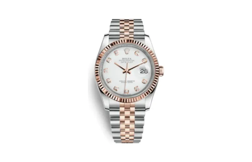 Rolex Datejust 36 Rolesor Everose Fluted / Jubilee / White Diamonds