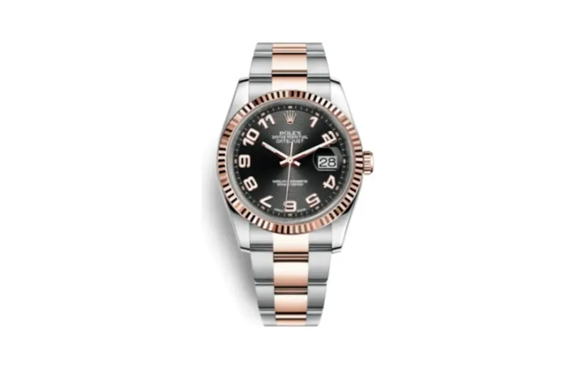 Rolex Datejust 36 Rolesor Everose Fluted / Oyster / Black Arabic