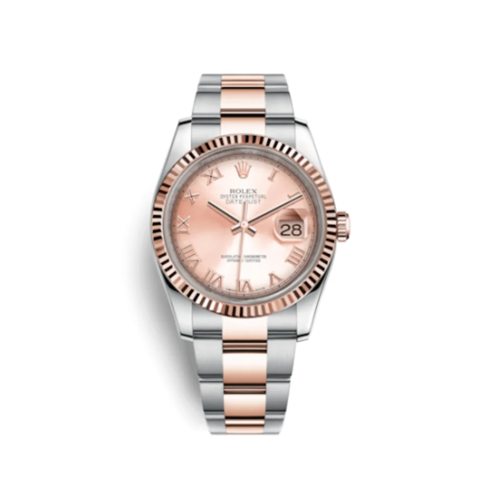 Rolex Datejust 36 Rolesor Everose Fluted / Oyster / Pink Roman