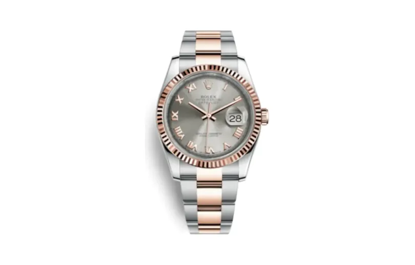 Rolex Datejust 36 Rolesor Everose Fluted / Oyster / Steel Roman