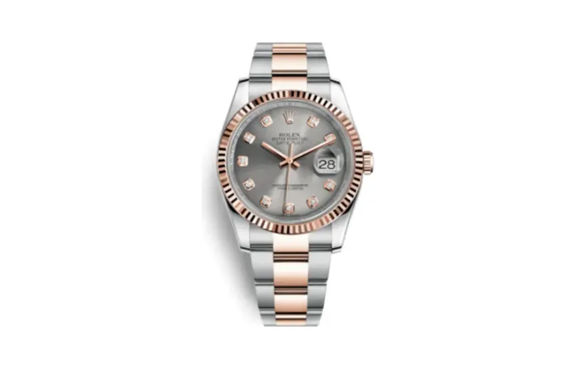 Rolex Datejust 36 Rolesor Everose Fluted / Oyster / Steel Diamonds