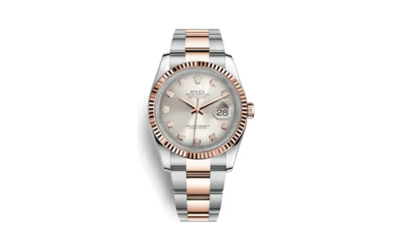 Rolex Datejust 36 Rolesor Everose Fluted / Oyster / Pink Diamonds