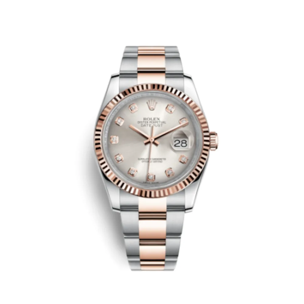 Rolex Datejust 36 Rolesor Everose Fluted / Oyster / Pink Diamonds