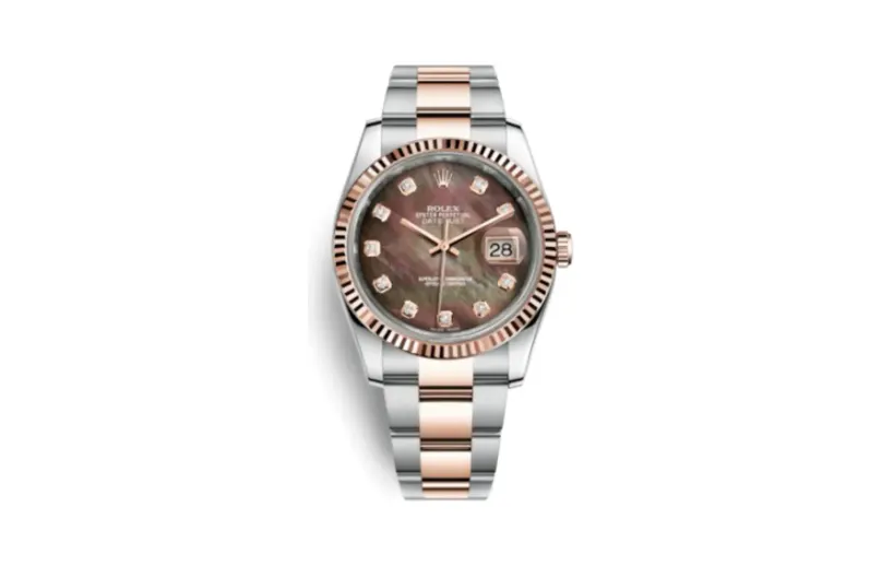 Rolex Datejust 36 Rolesor Everose Fluted / Oyster / Black MOP
