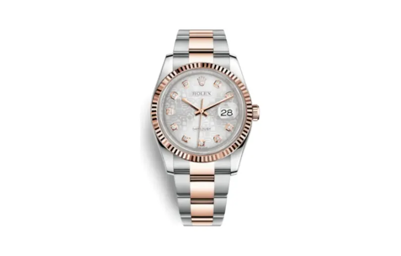 Rolex Datejust 36 Rolesor Everose Fluted / Oyster / Silver Computer