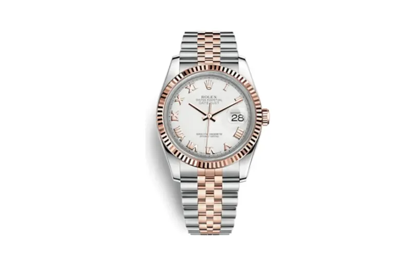 Rolex Datejust 36 Rolesor Everose Fluted / Jubilee / White Roman