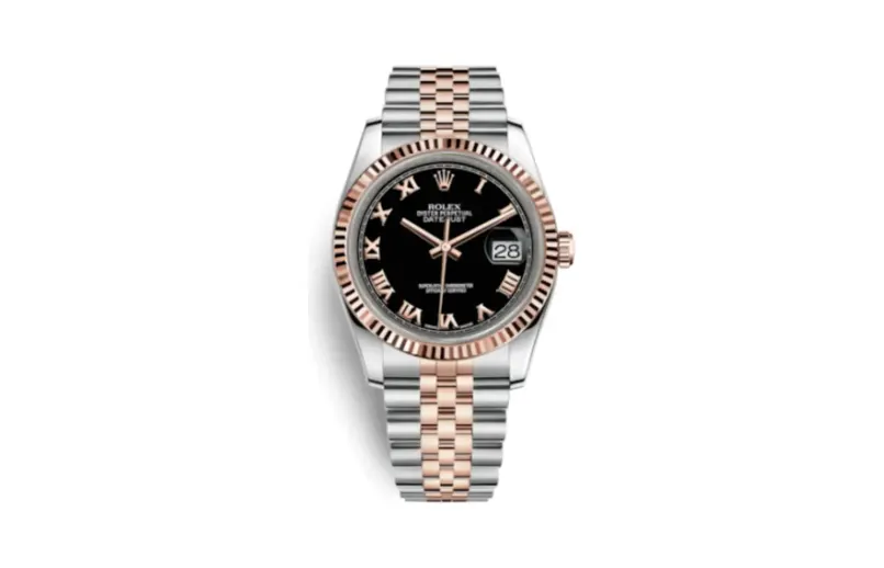 Rolex Datejust 36 Rolesor Everose Fluted / Jubilee / Black Roman