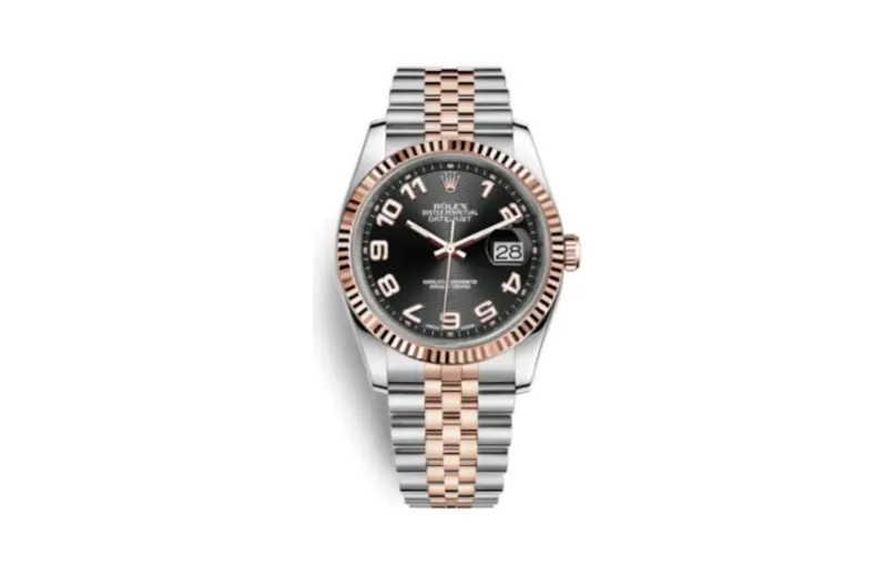 Rolex Datejust 36 Rolesor Everose Fluted / Jubilee / Black Arabic