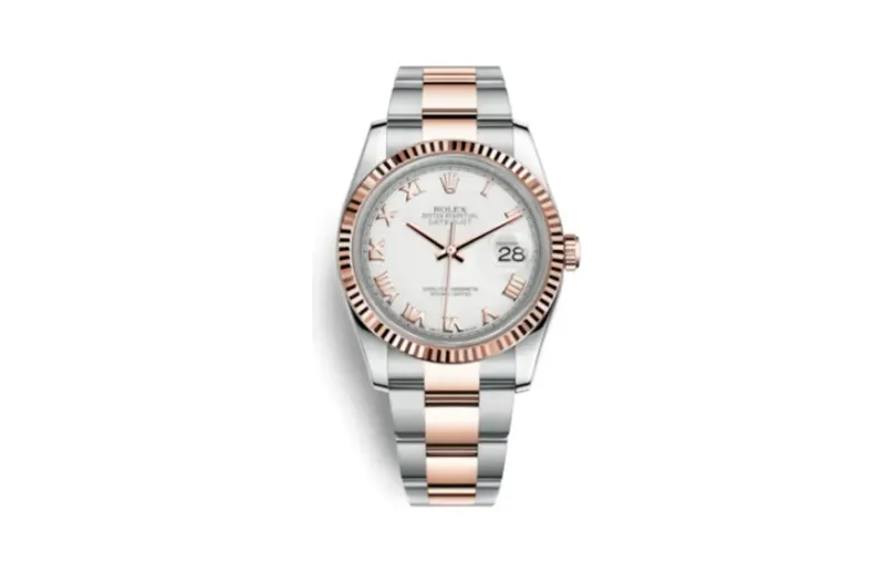 Rolex Datejust 36 Rolesor Everose Fluted / Oyster / White Roman