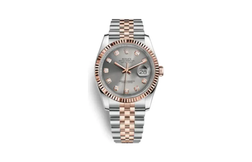 Rolex Datejust 36 Rolesor Everose Fluted / Jubilee / Steel Diamonds