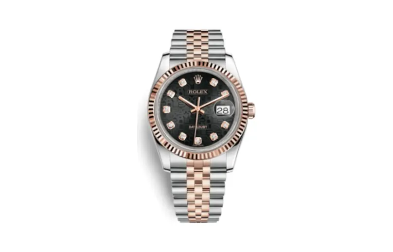 Rolex Datejust 36 Rolesor Everose Fluted / Jubilee / Black Computer