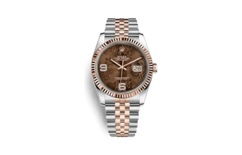 Rolex Datejust 36 Rolesor Everose Fluted / Jubilee / Chocolate Floral