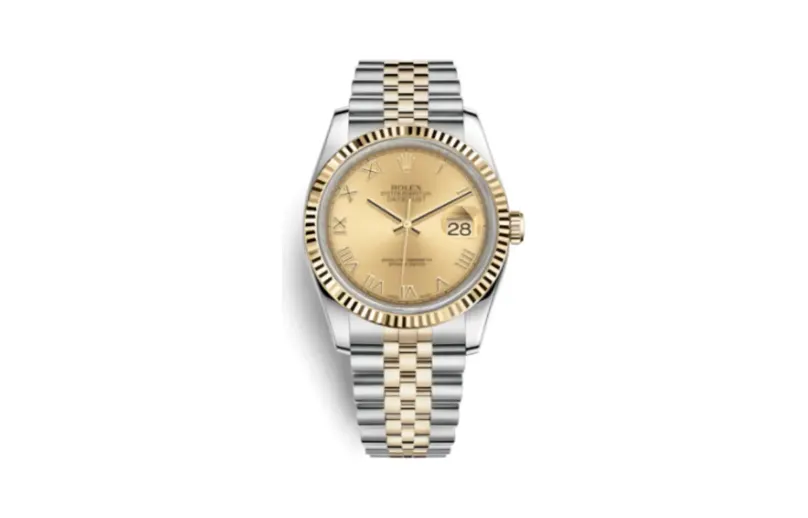 Rolex Datejust 36 Rolesor Yellow Fluted / Jubilee / Champagne Roman
