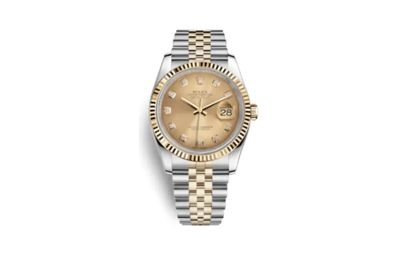 Rolex Datejust 36 Rolesor Yellow Fluted / Jubilee / Champagne Diamonds