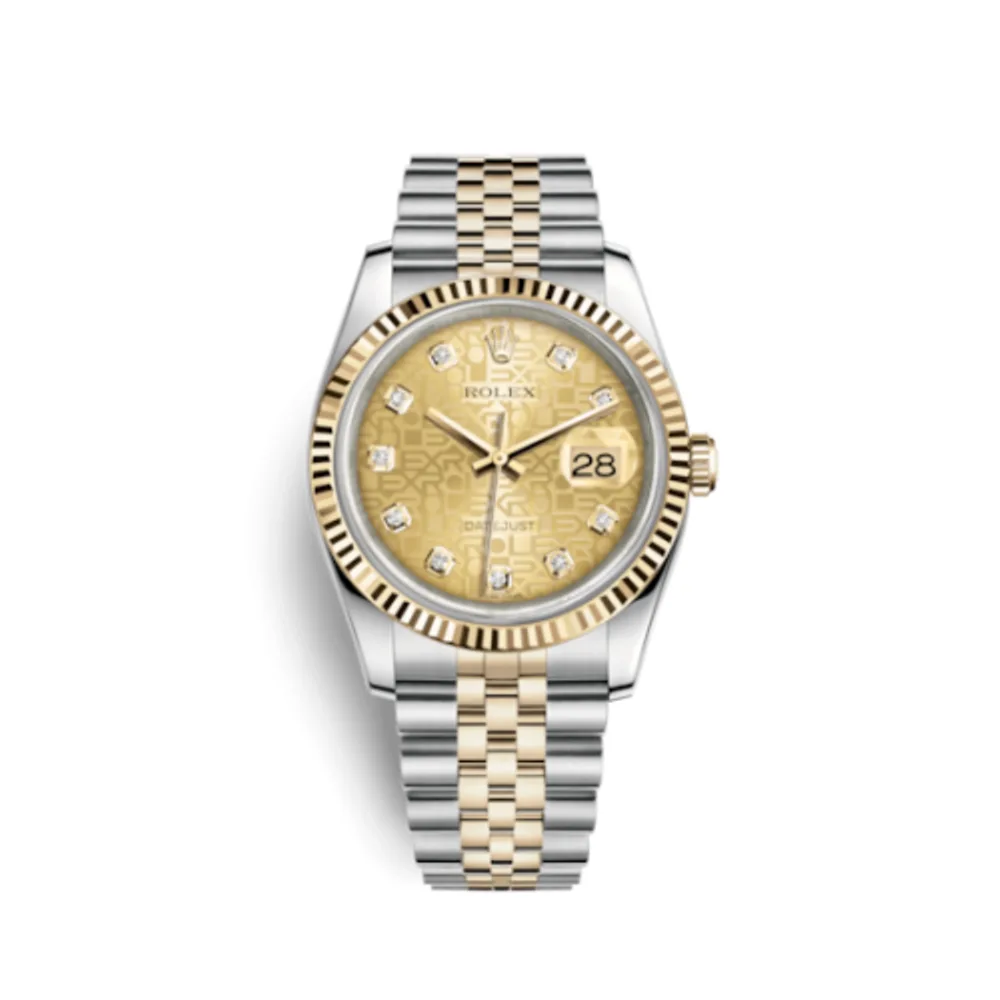 Rolex Datejust 36 Rolesor Yellow Fluted / Jubilee / Champagne Computer