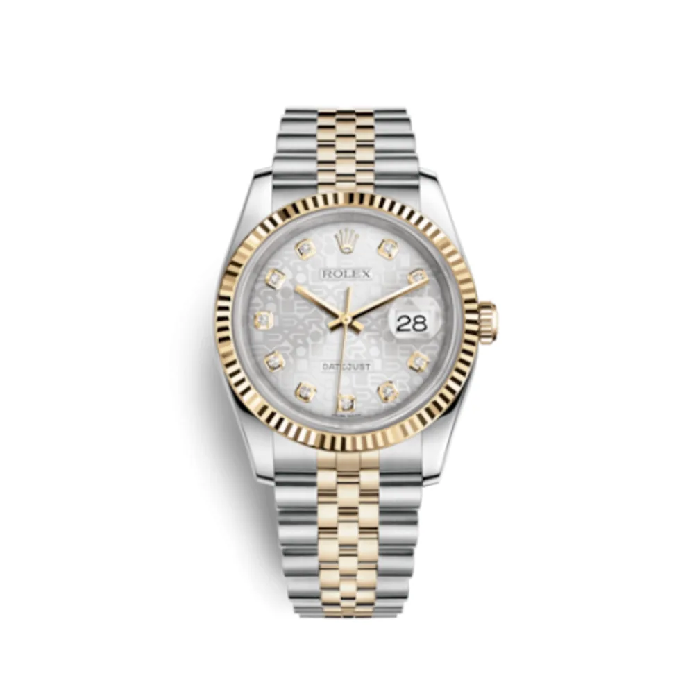 Rolex Datejust 36 Rolesor Yellow Fluted / Jubilee / Silver Computer