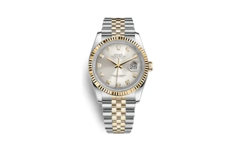 Rolex Datejust 36 Rolesor Yellow Fluted / Jubilee / Silver Diamonds