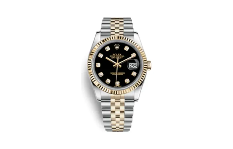 Rolex Datejust 36 Rolesor Yellow Fluted / Jubilee / Black Diamond