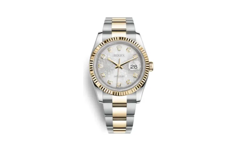 Rolex Datejust 36 Rolesor Yellow Fluted / Oyster / Silver Computer