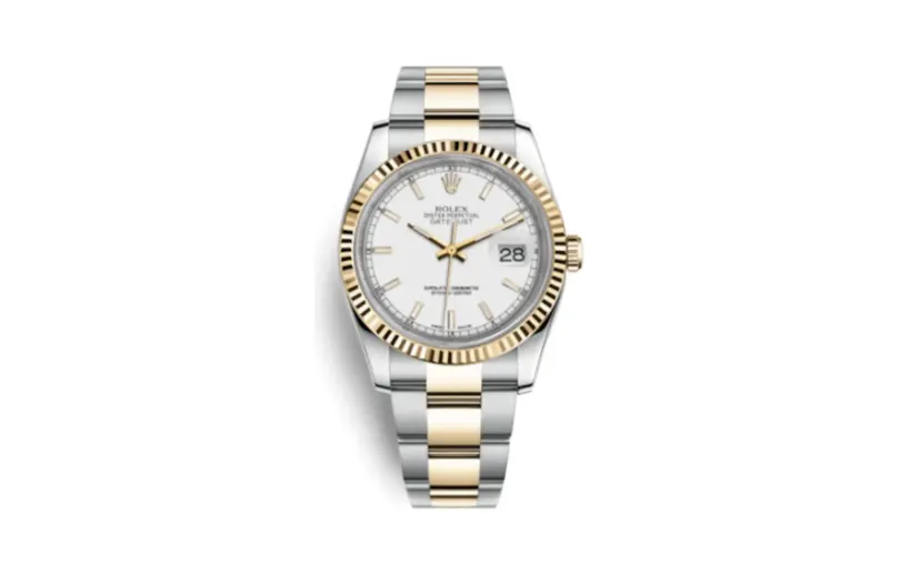 Rolex Datejust 36 Rolesor Yellow Fluted / Oyster / White