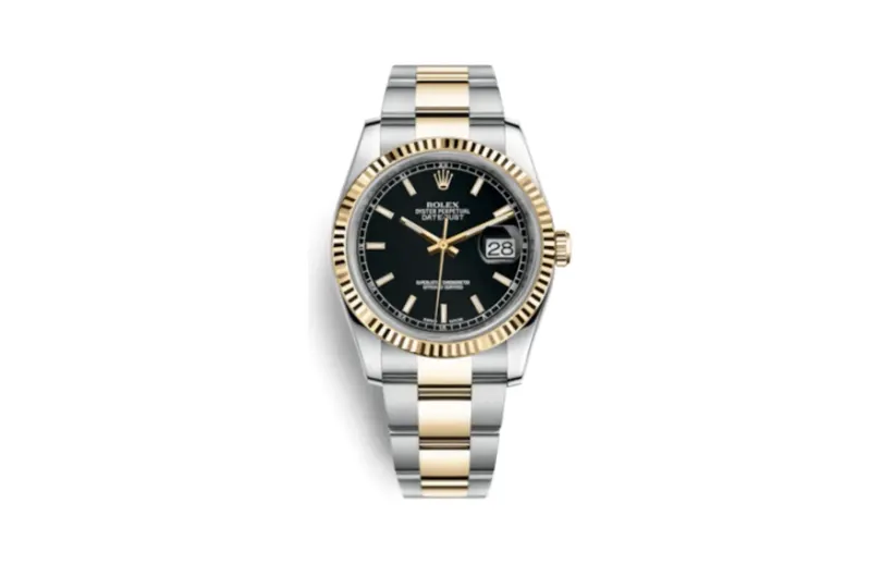 Rolex Datejust 36 Rolesor Yellow Fluted / Oyster / Black