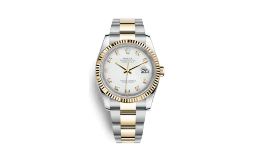 Rolex Datejust 36 Rolesor Yellow Fluted / Oyster / White Diamond