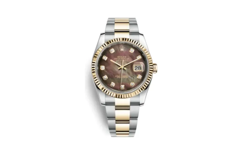 Rolex Datejust 36 Rolesor Yellow Fluted / Oyster / Black MOP
