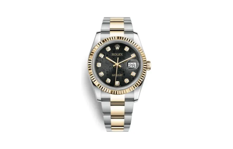 Rolex Datejust 36 Rolesor Yellow Fluted / Oyster / Black Computer
