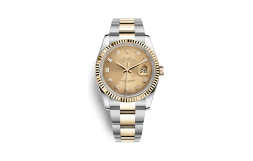 Rolex Datejust 36 Rolesor Yellow Fluted / Oyster / Champagne Diamonds