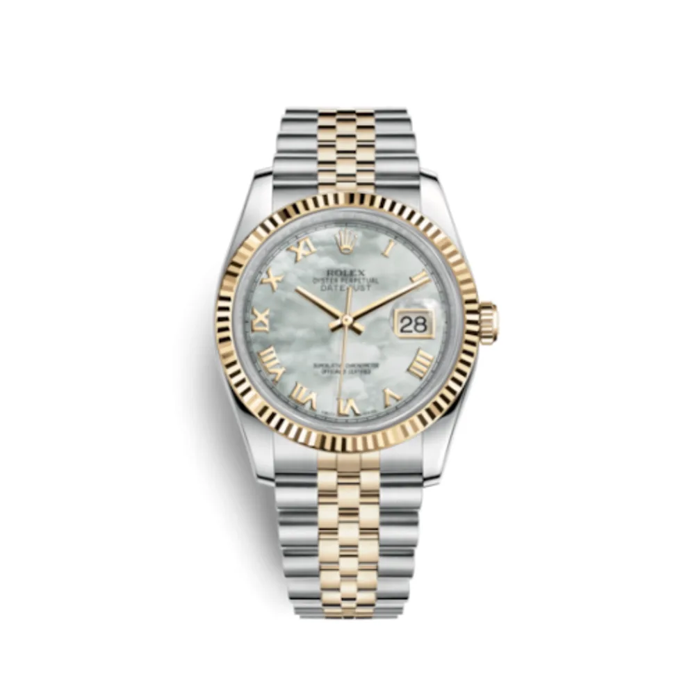 Rolex Datejust 36 Rolesor Yellow Fluted / Jubilee / MOP Roman