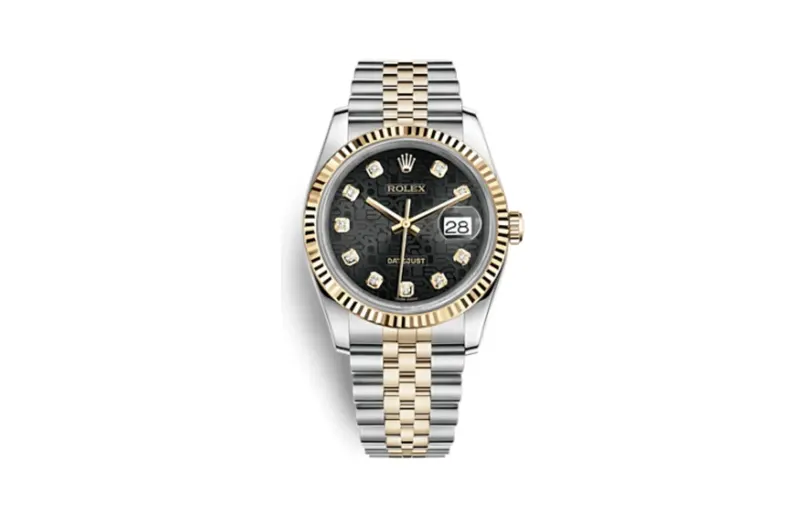 Rolex Datejust 36 Rolesor Yellow Fluted / Jubilee / Black Computer