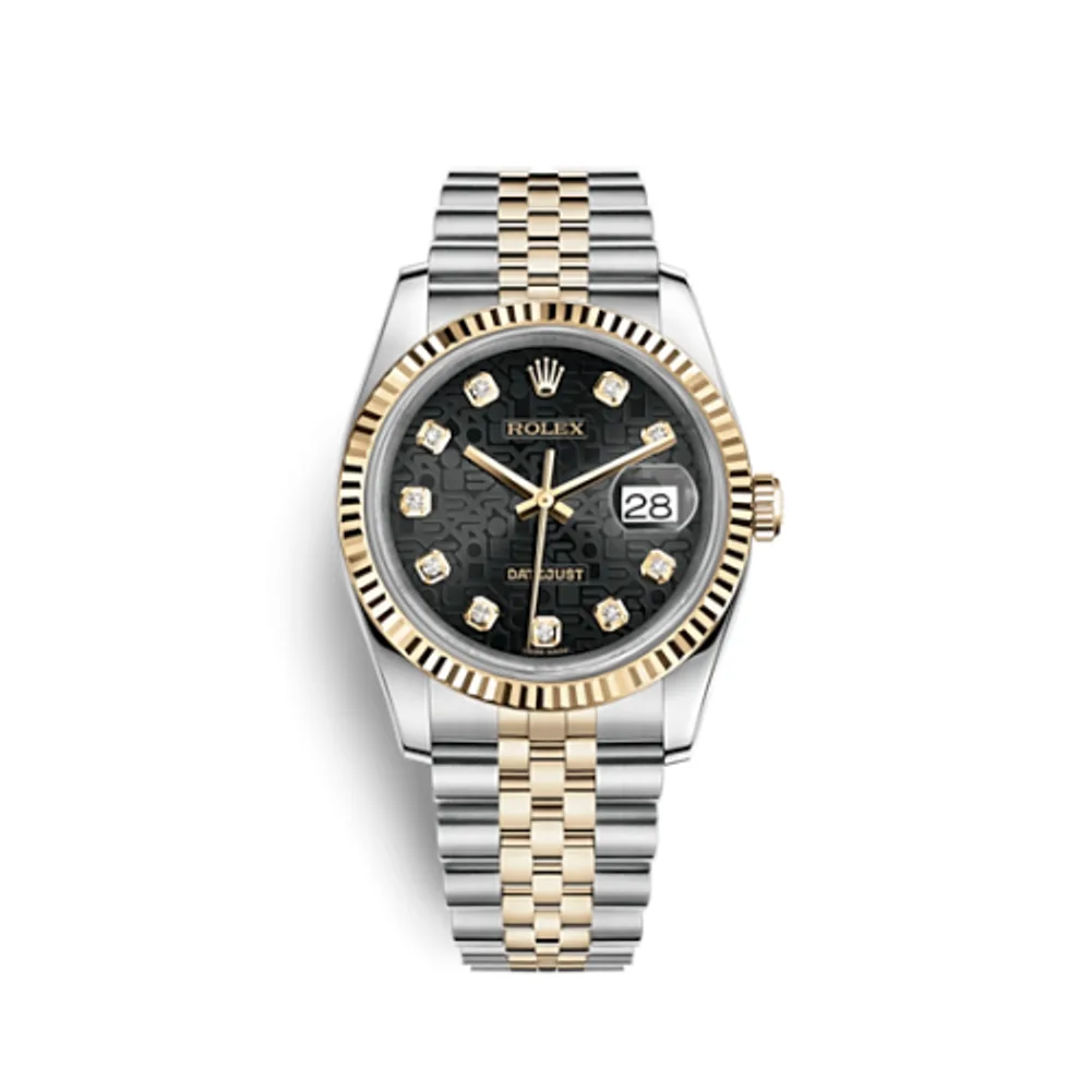 Rolex Datejust 36 Rolesor Yellow Fluted / Jubilee / Black Computer