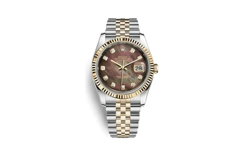 Rolex Datejust 36 Rolesor Yellow Fluted / Jubilee / Black MOP