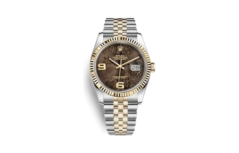 Rolex Datejust 36 Rolesor Yellow Fluted / Jubilee / Bronze Floral