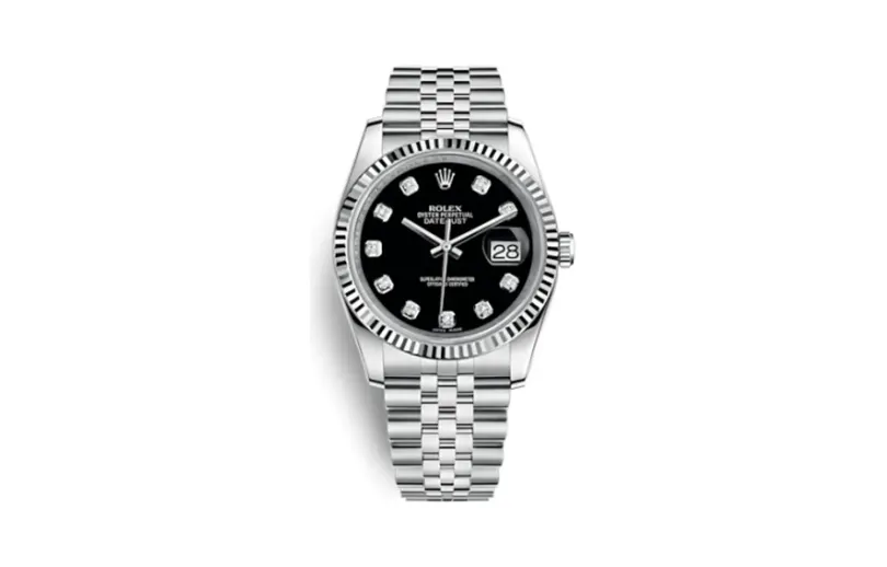 Rolex Datejust 36 Stainless Steel Fluted / Jubilee / Black Diamond