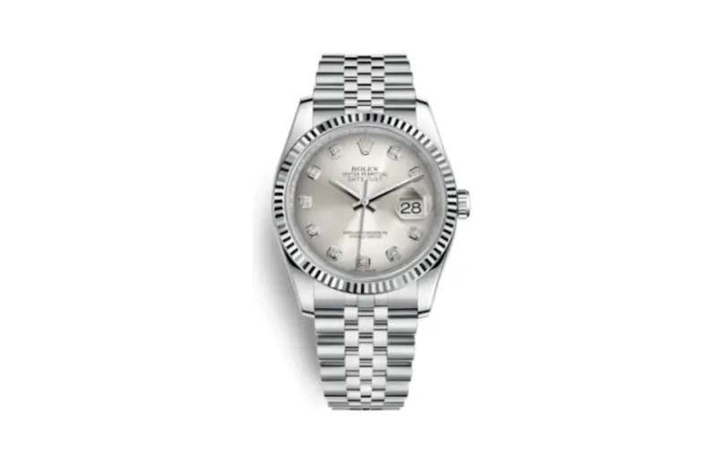Rolex Datejust 36 Stainless Steel Fluted / Jubilee / Silver Diamond