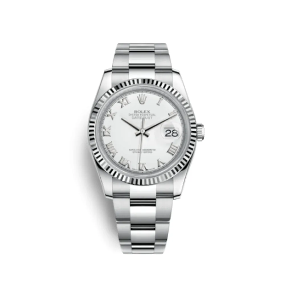Rolex Datejust 36 Stainless Steel Fluted / Oyster / White Roman