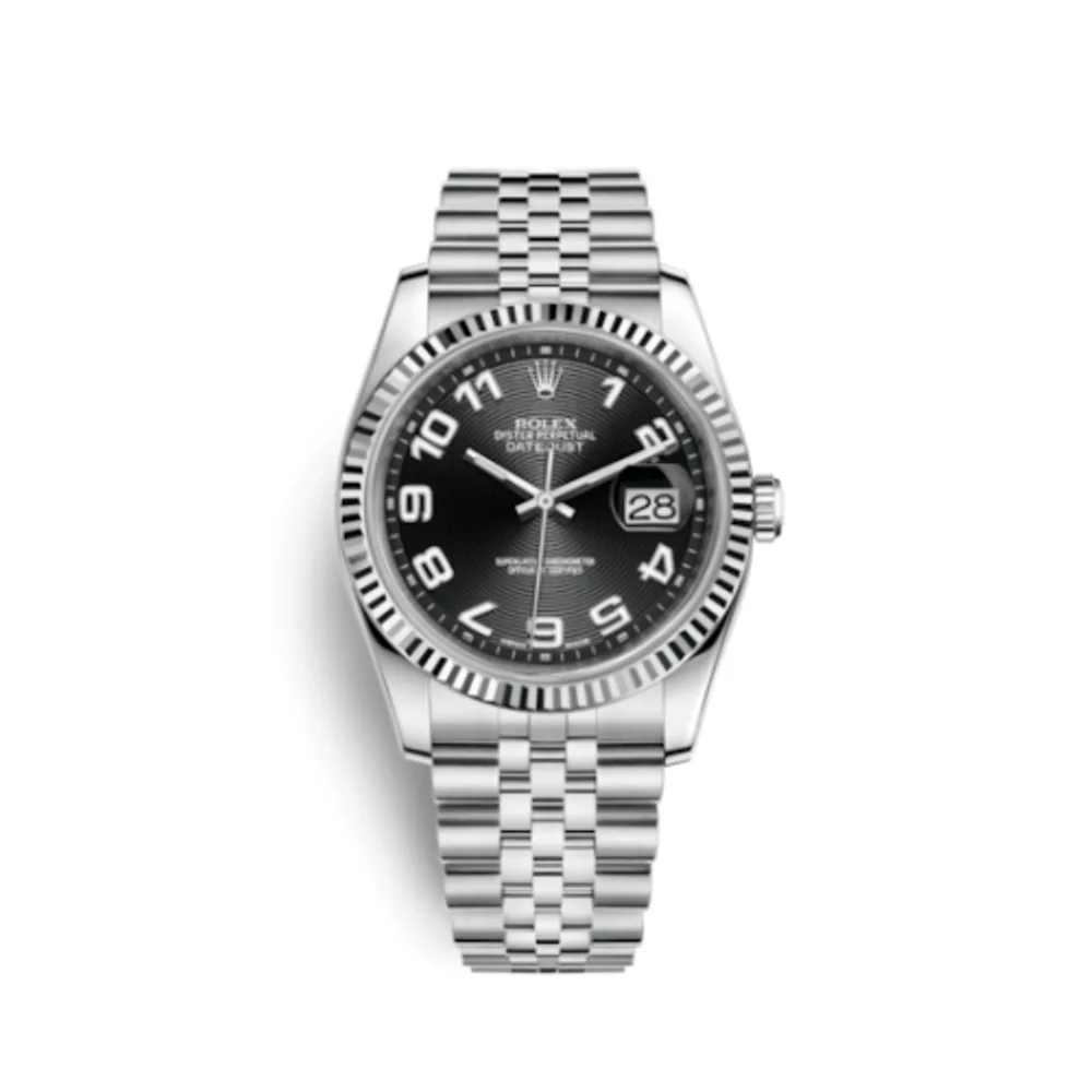 Rolex Datejust 36 Stainless Steel Fluted / Jubilee / Black Arabic