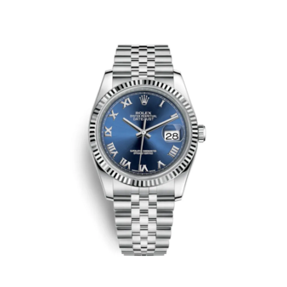 Rolex Datejust 36 Stainless Steel Fluted / Jubilee / Blue Roman