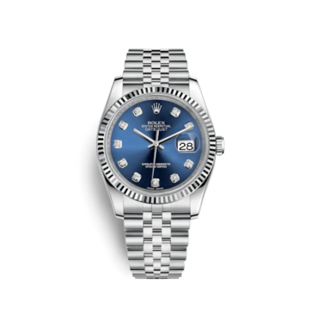 Rolex Datejust 36 Stainless Steel Fluted / Jubilee / Blue Diamond