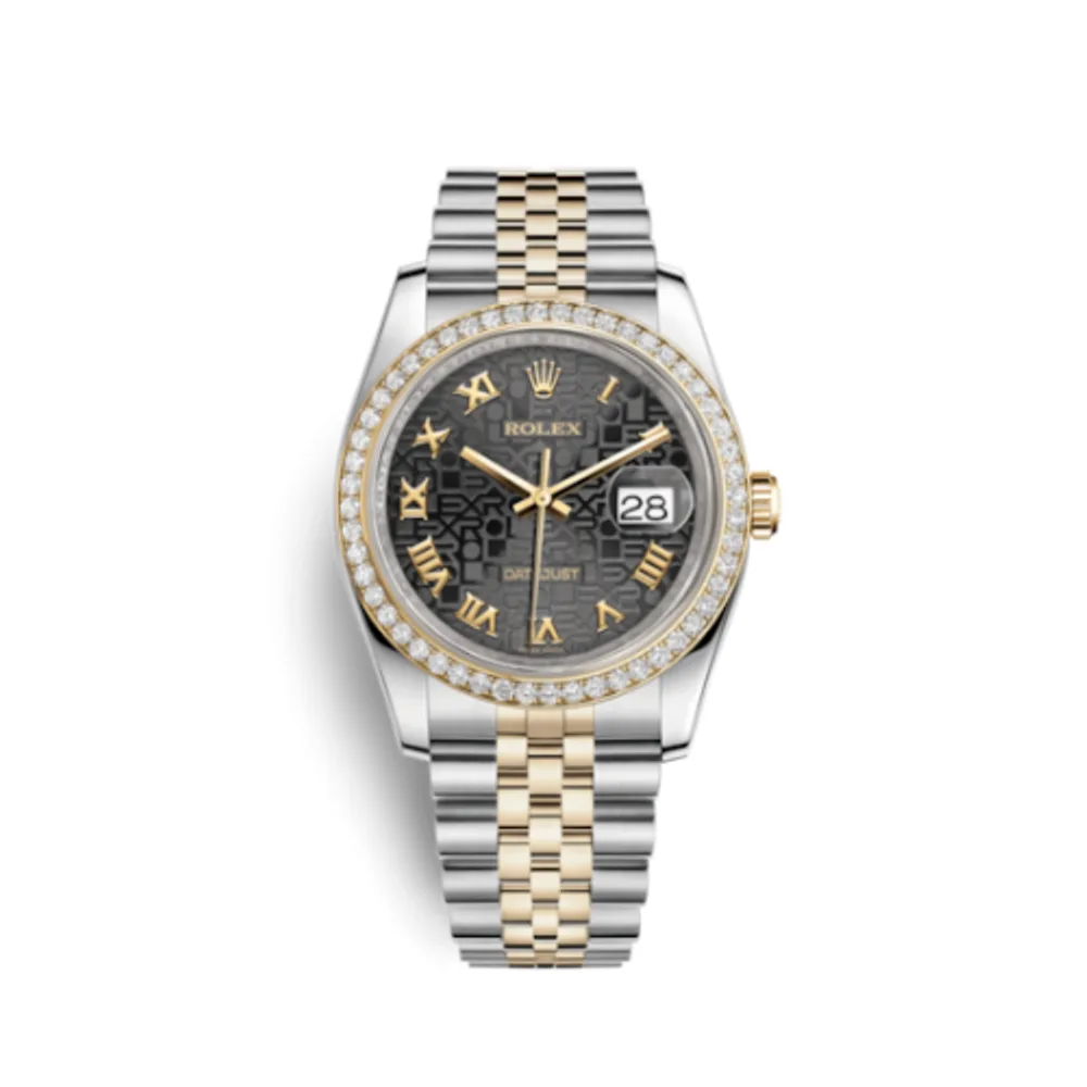 Rolex Datejust 36 Rolesor Yellow Diamond / Jubilee / Black Computer Roman