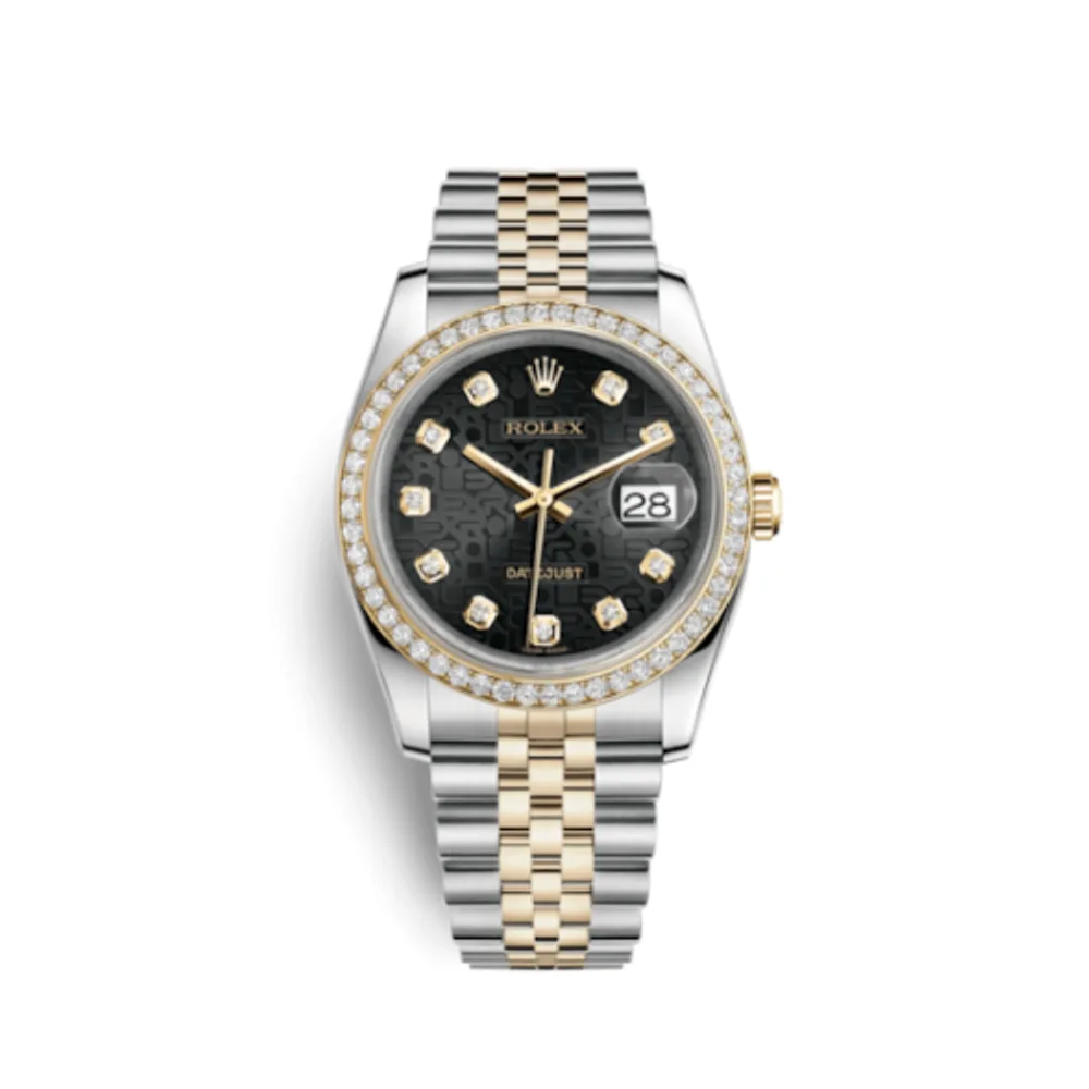 Rolex Datejust 36 Rolesor Yellow Diamond / Jubilee / Black Computer