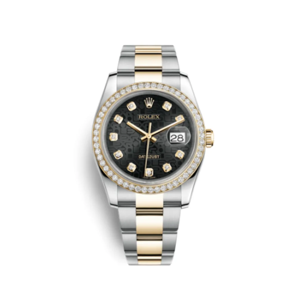 Rolex Datejust 36 Rolesor Yellow Diamond / Oyster / Black Computer