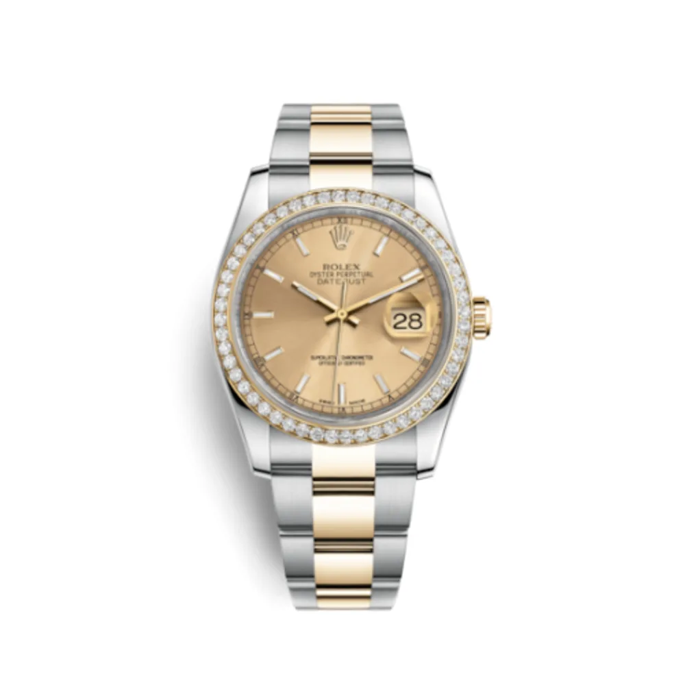 Rolex Datejust 36 Rolesor Yellow Diamond / Oyster / Champagne